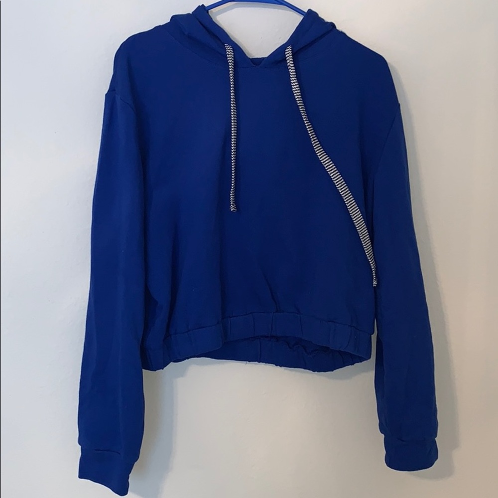 Royal Blue Cropped Hoodie